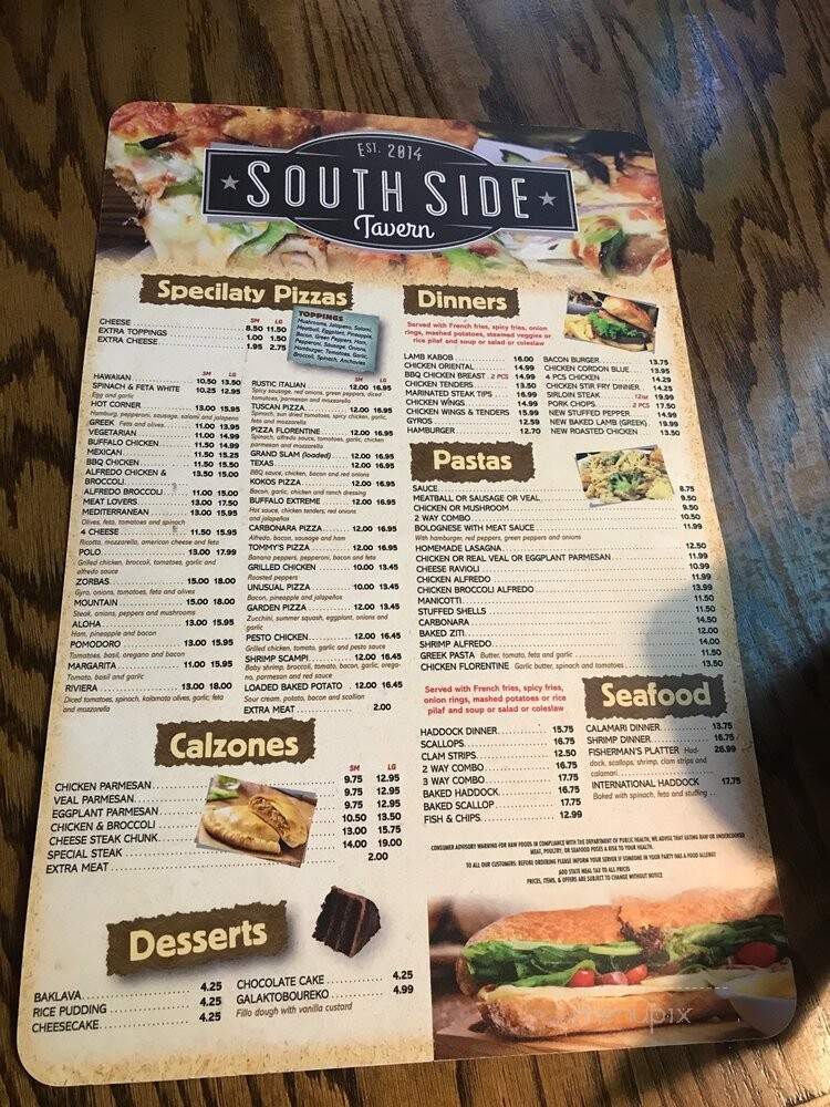 South Side Tavern - Manchester, NH menu_pic