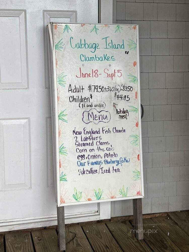 Cabbage Island Clambakes - Boothbay Harbor, ME menu_pic
