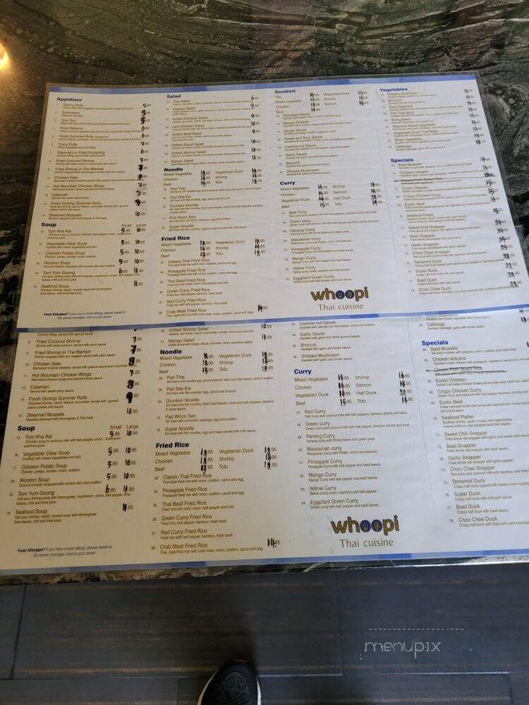 Whoopi Thaicuisine - Fairfield, CT menu_pic