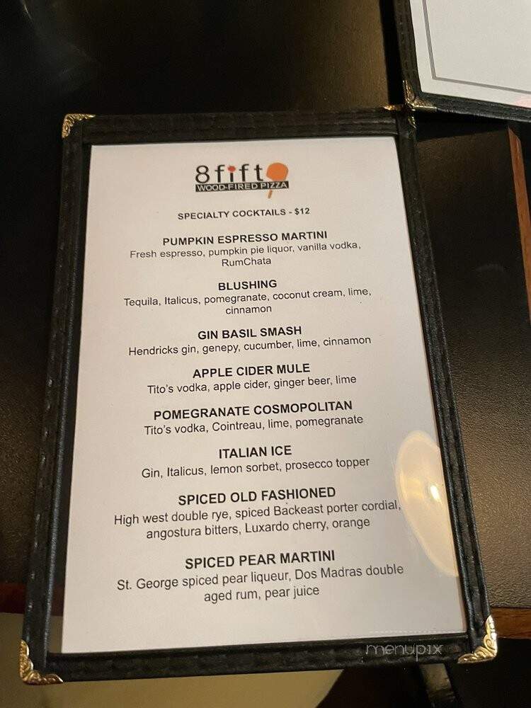 8 Fifty - Middlebury, CT menu_pic