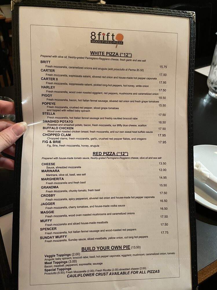 8 Fifty - Middlebury, CT menu_pic