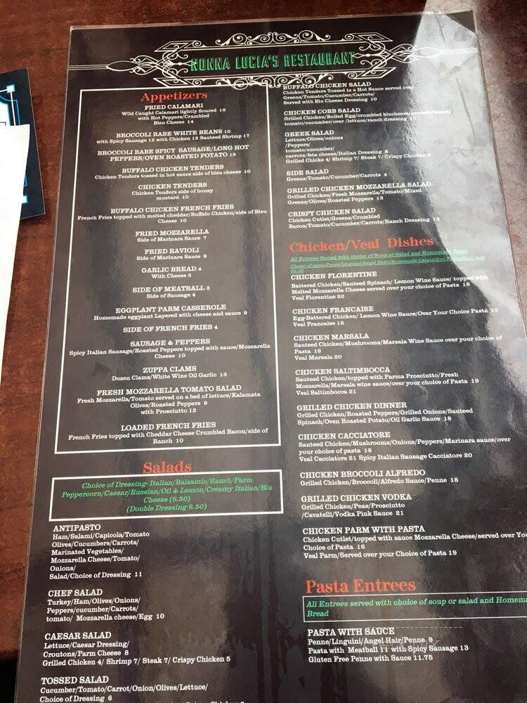 Nonna Lucia's - Watertown, CT menu_pic