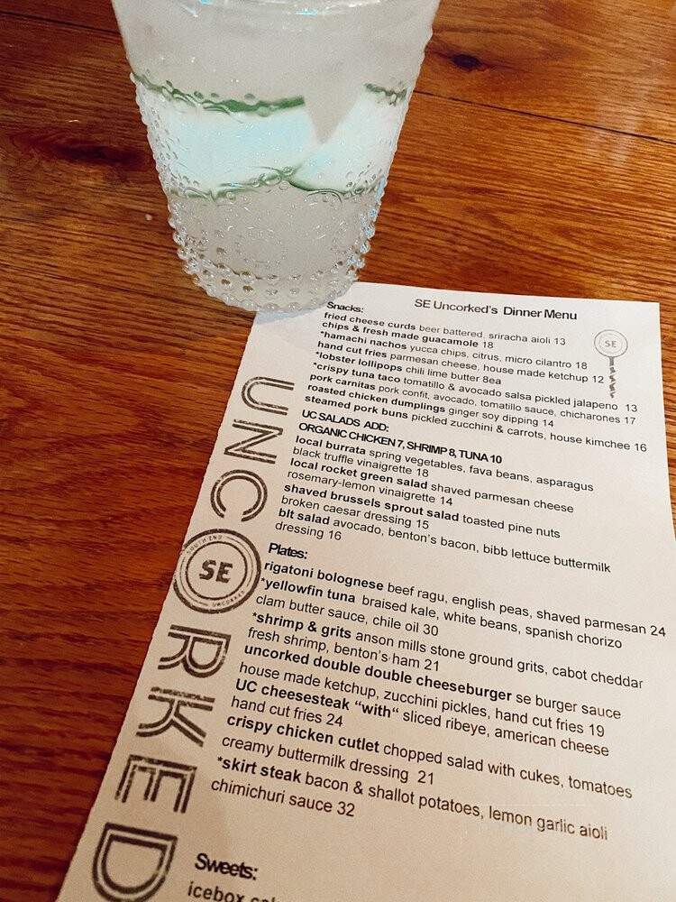 South End Uncorked - New Canaan, CT menu_pic