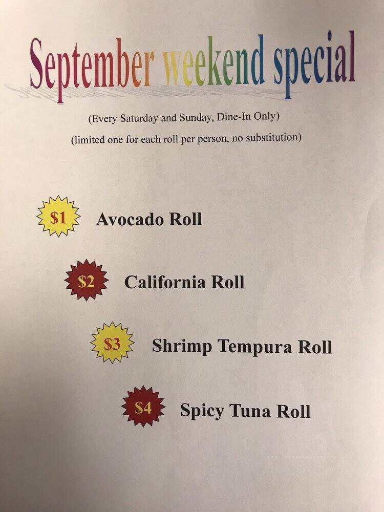 Misaki Sushi - Lake Hiawatha, NJ menu_pic
