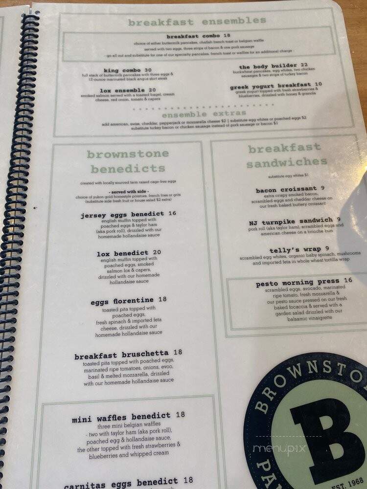 Brownstone Pancake Factory - Edgewater, NJ menu_pic