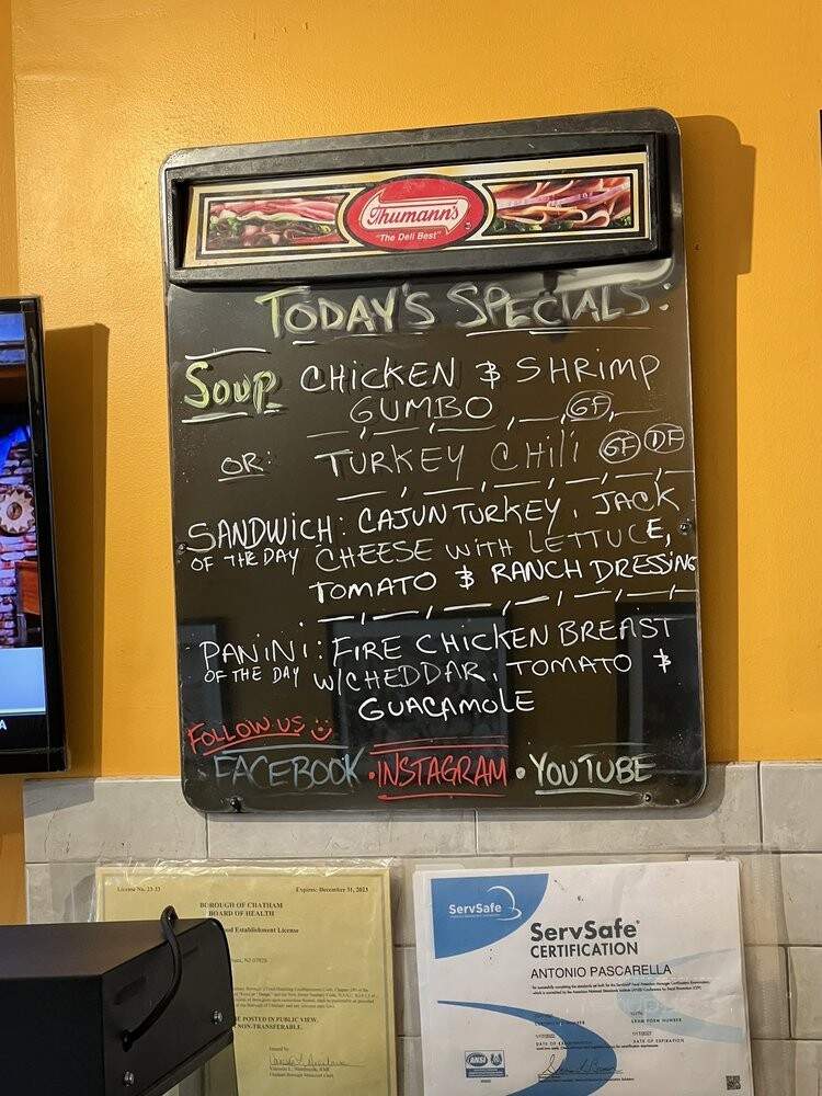 Pascarella Brothers Delicatessen - Chatham, NJ menu_pic