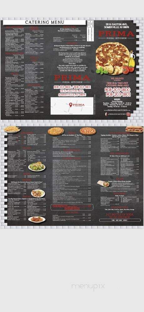 Prima Pizza Kitchen - Somerville, NJ menu_pic