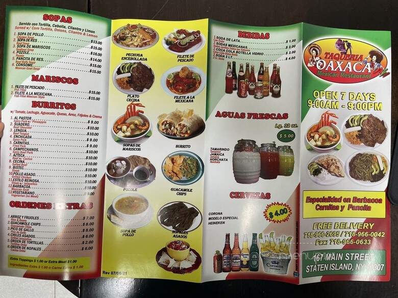 Taqueria Oaxaca - New York, NY menu_pic