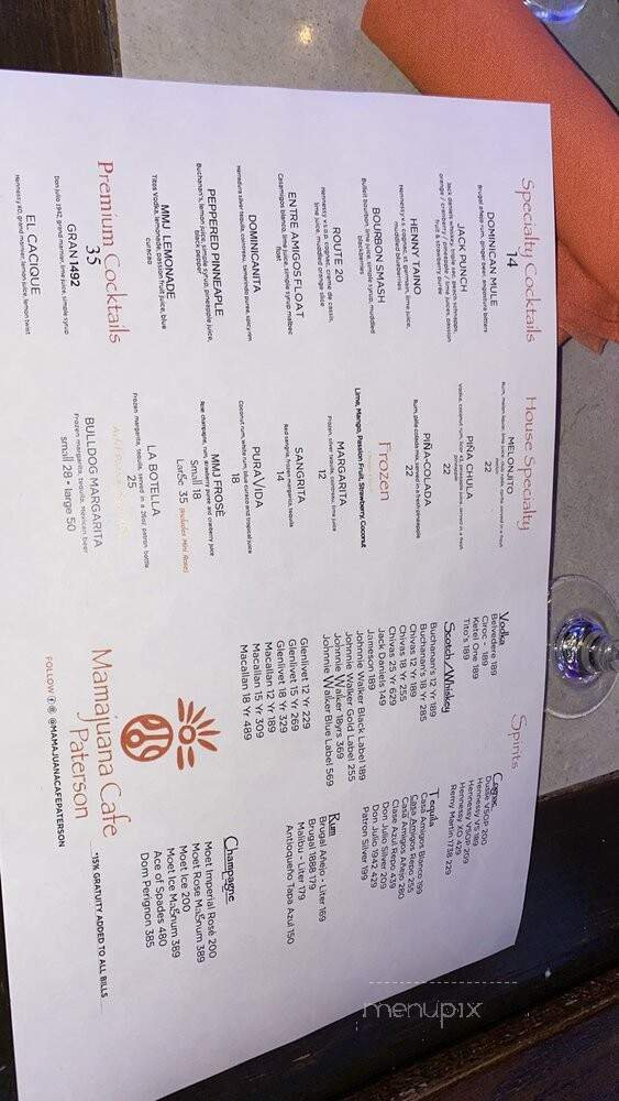 Mamajuana Cafe - Paterson, NJ menu_pic