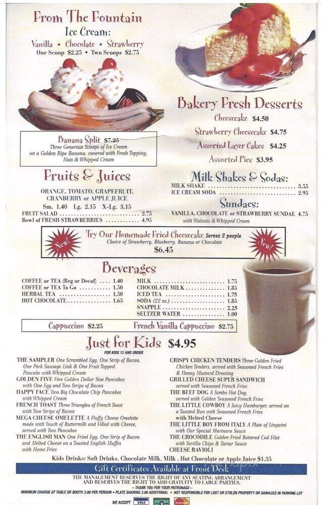 The Yellow Rose Diner - Keyport, NJ menu_pic