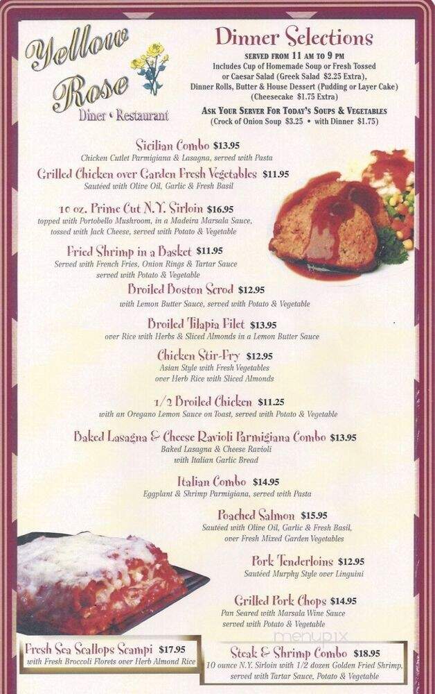 The Yellow Rose Diner - Keyport, NJ menu_pic
