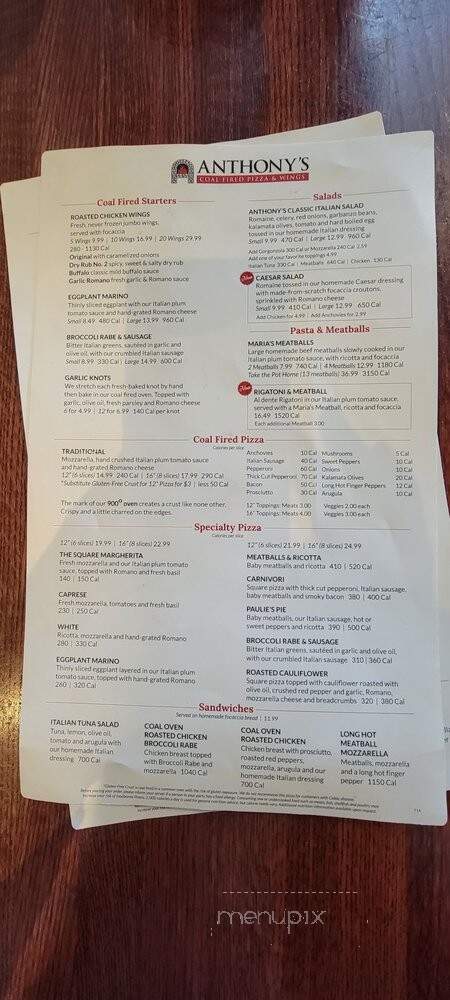 Anthony's Coal Fired Pizza - Englishtown, NJ menu_pic