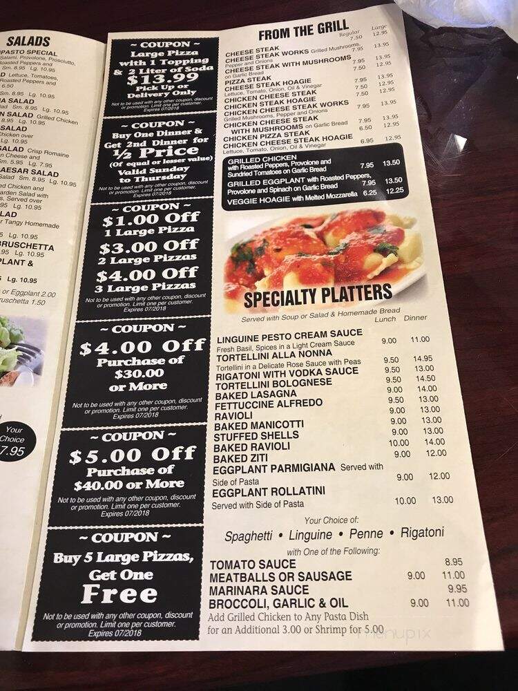Jobstown Pizza and Grill - Jobstown, NJ menu_pic