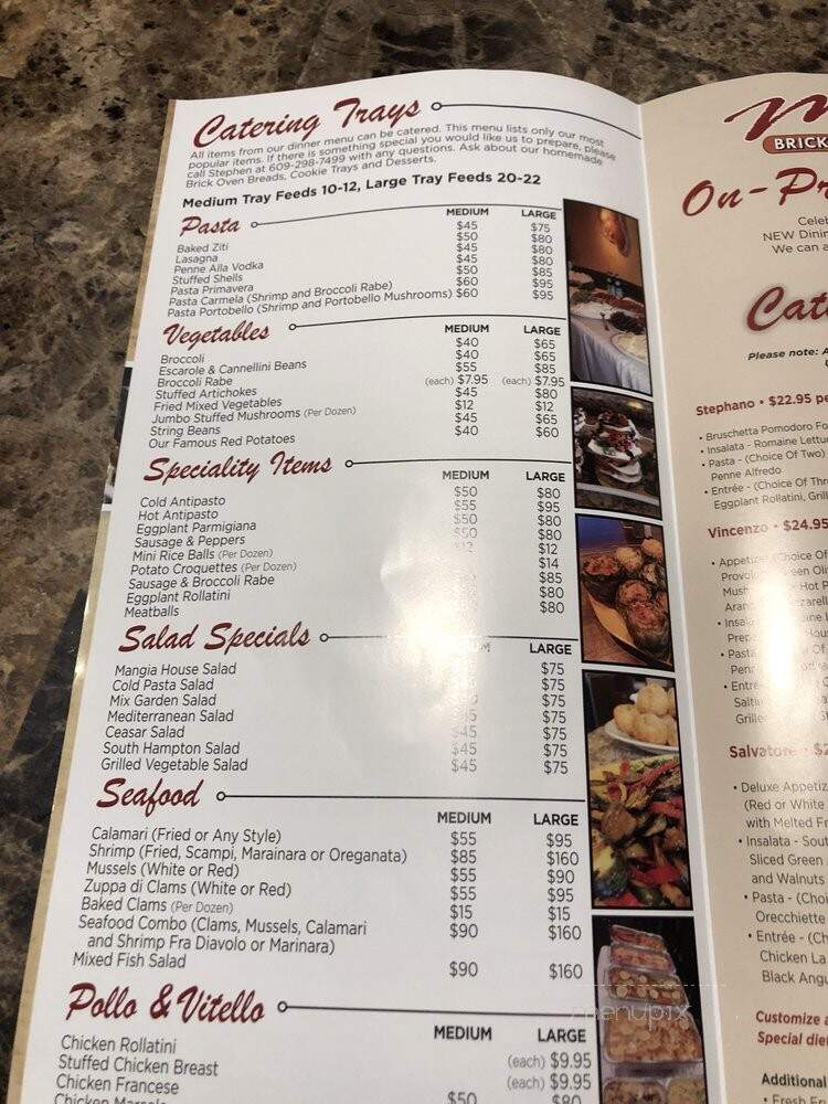 Mangia Brick Oven Grill - Bordentown, NJ menu_pic