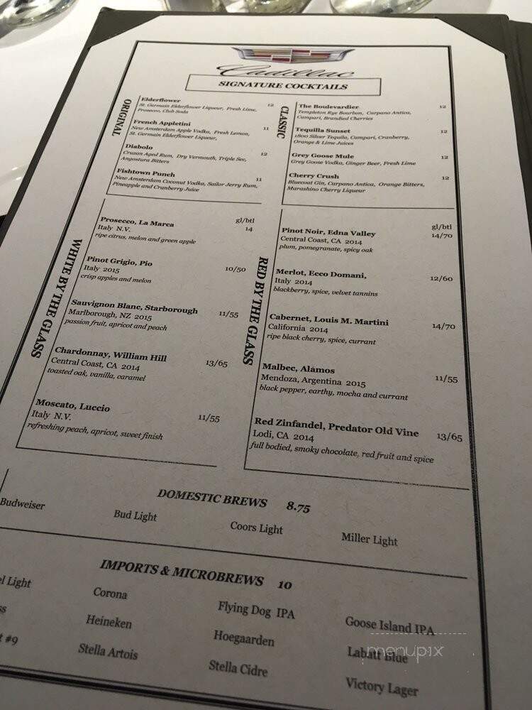 Cadillac Grille - Philadelphia, PA menu_pic