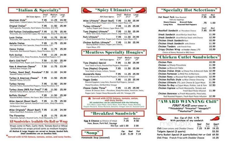 Timmy D's Deli - Cheltenham, PA menu_pic