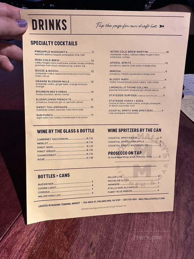 Molly Malloy's - Philadelphia, PA menu_pic