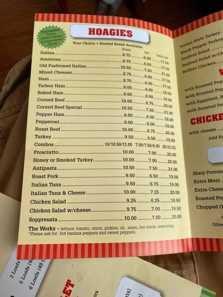 Ricci Brothers - Philadelphia, PA menu_pic