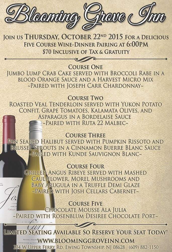 Blooming Grove Inn - Ewing Township, NJ menu_pic