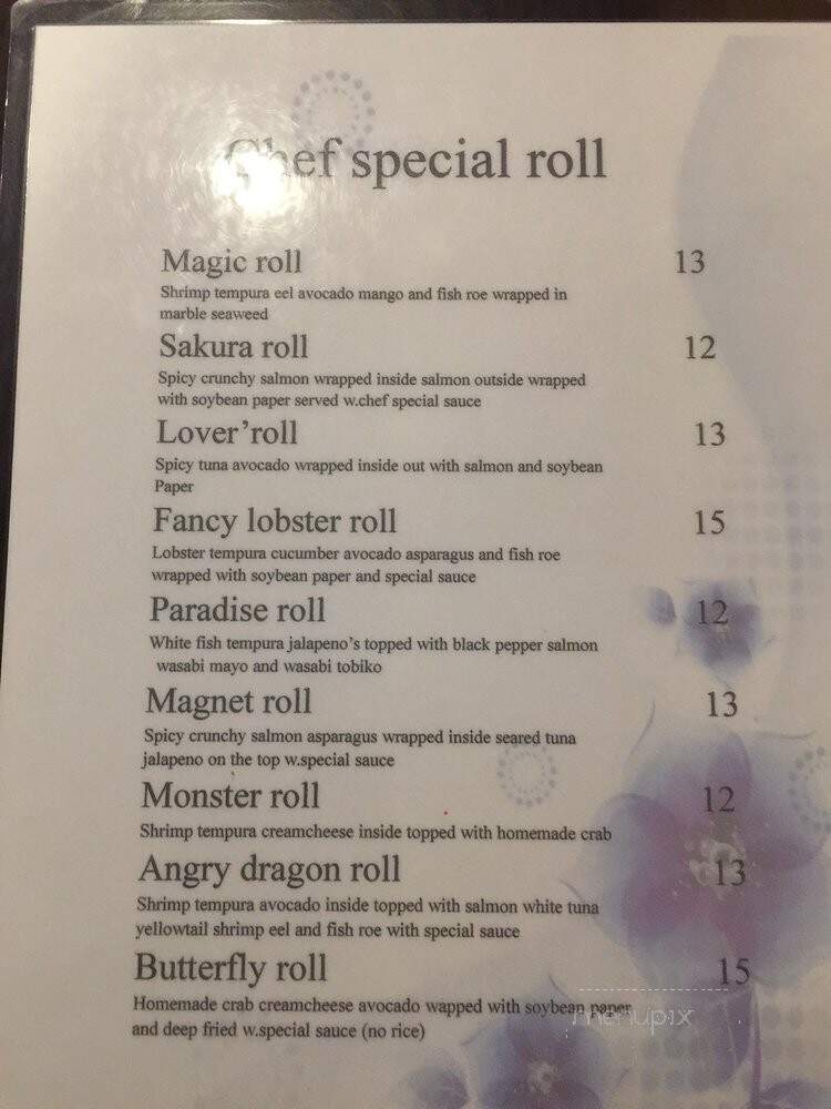 Mizu - West Windsor Township, NJ menu_pic