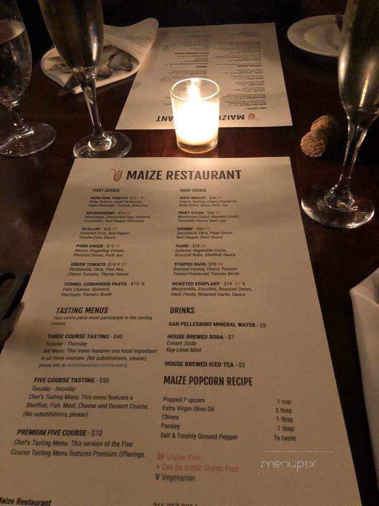 Maize Restaurant - Perkasie, PA menu_pic