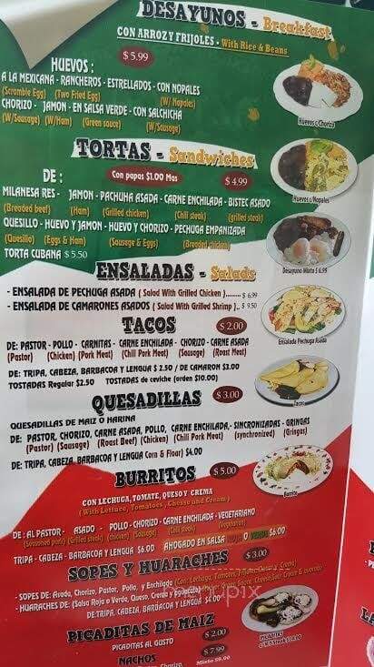 Azteca Mexican - New Brunswick, NJ menu_pic