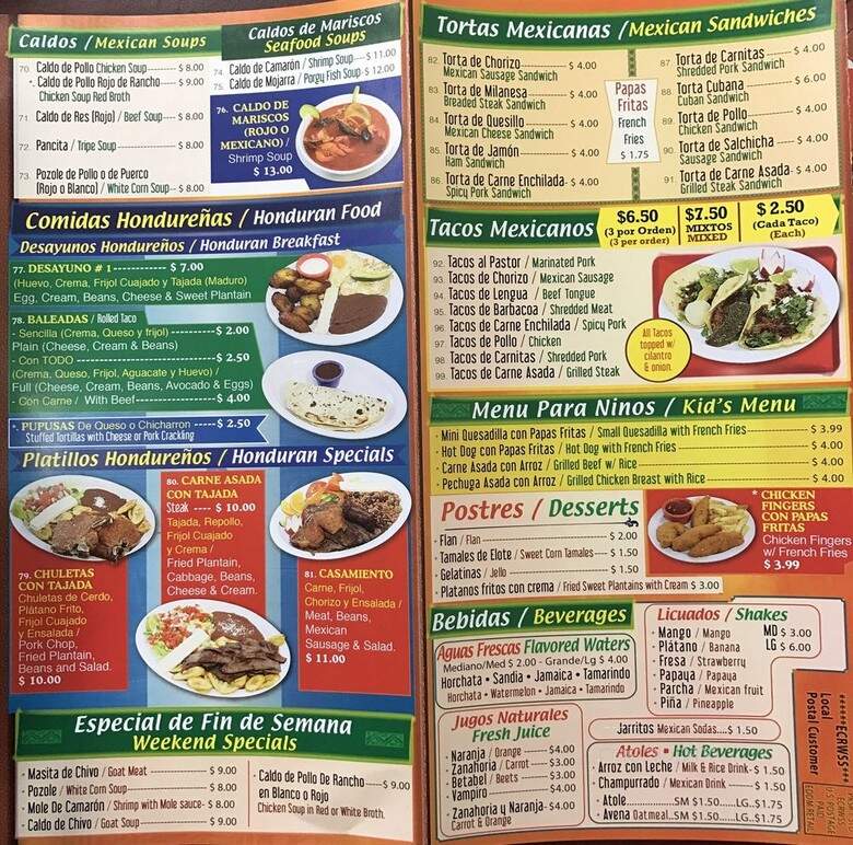 Mi Tierra Mexican Resturant - New Brunswick, NJ menu_pic