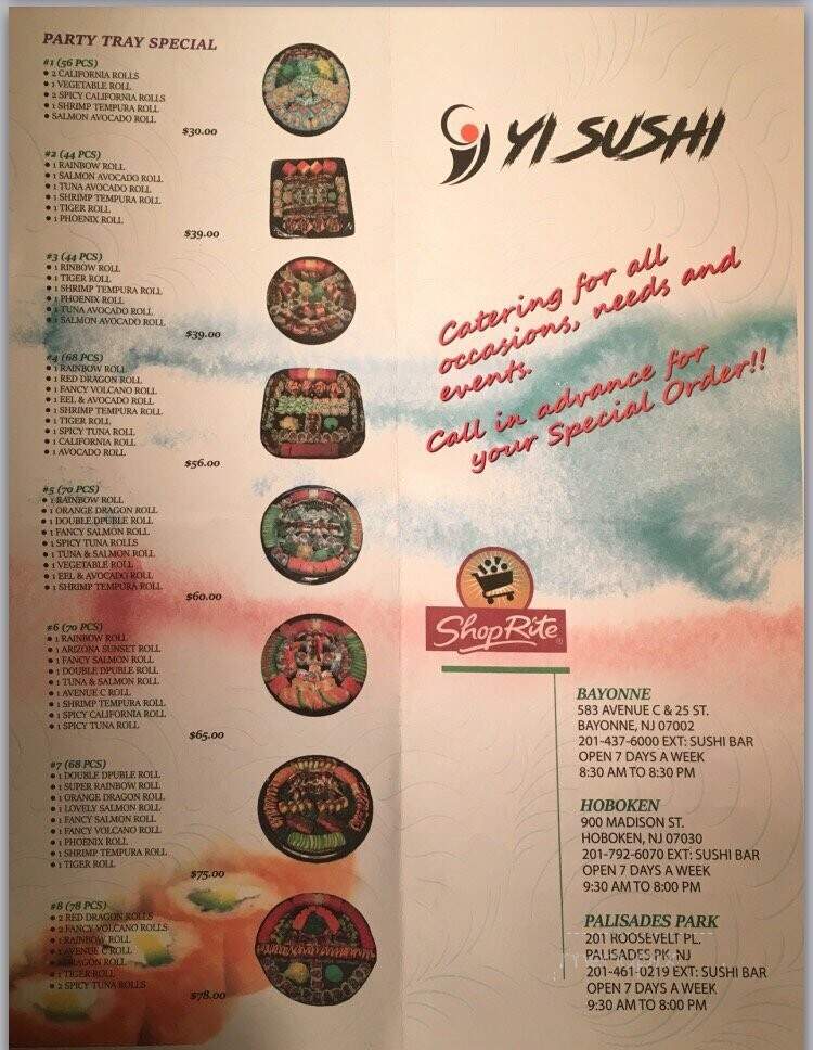 Yi Sushi - Bayonne, NJ menu_pic