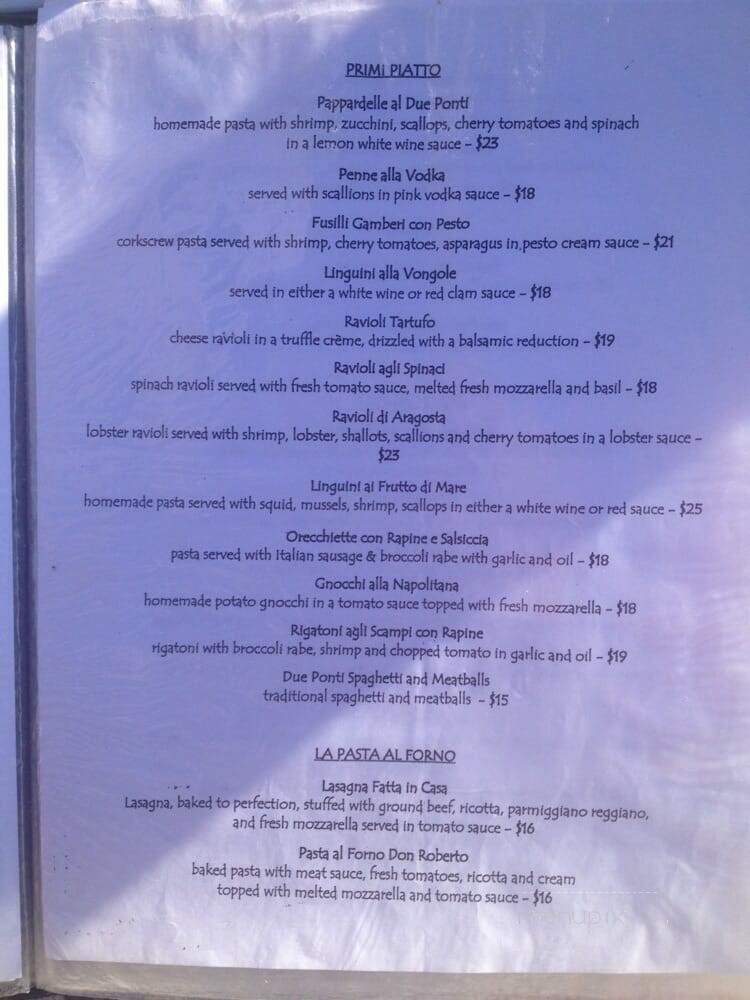 Due Ponti - Whitestone, NY menu_pic