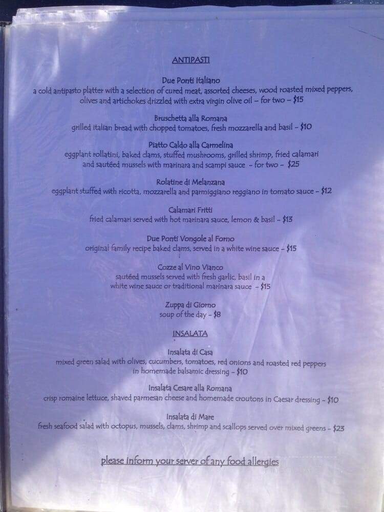 Due Ponti - Whitestone, NY menu_pic