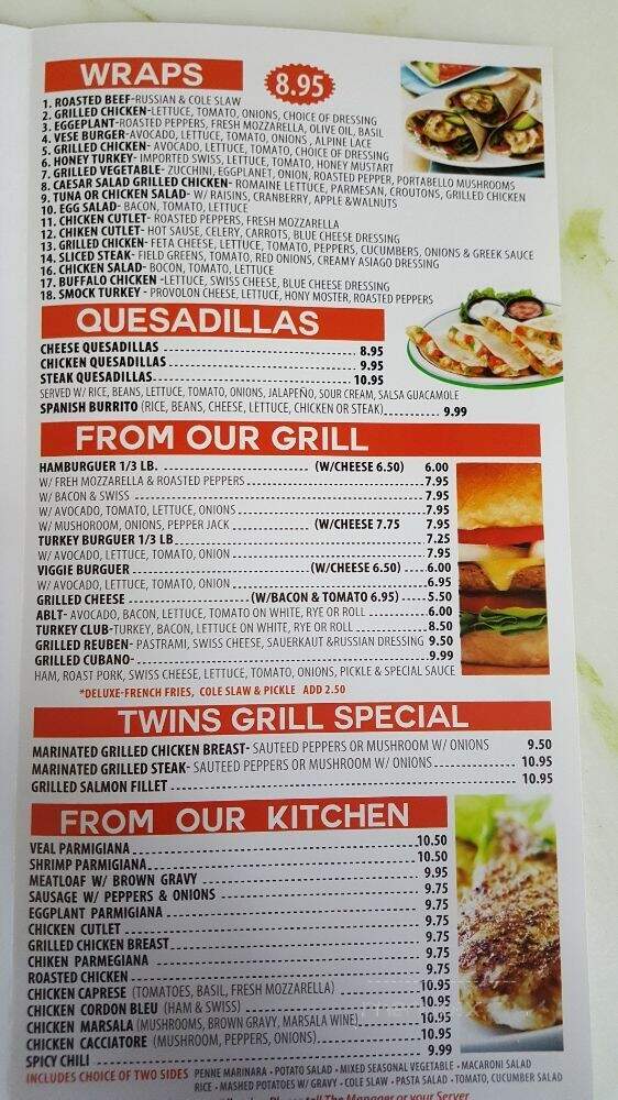 Twins Deli and Grill - Hartsdale, NY menu_pic