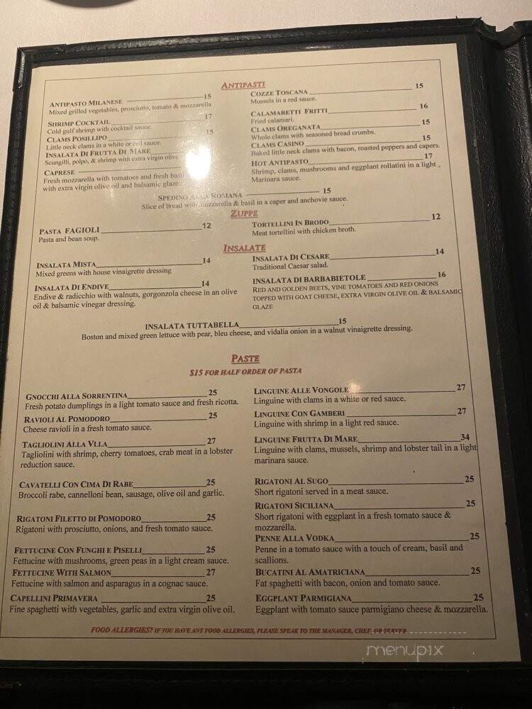 TuttaBella Trattoria - Scarsdale, NY menu_pic