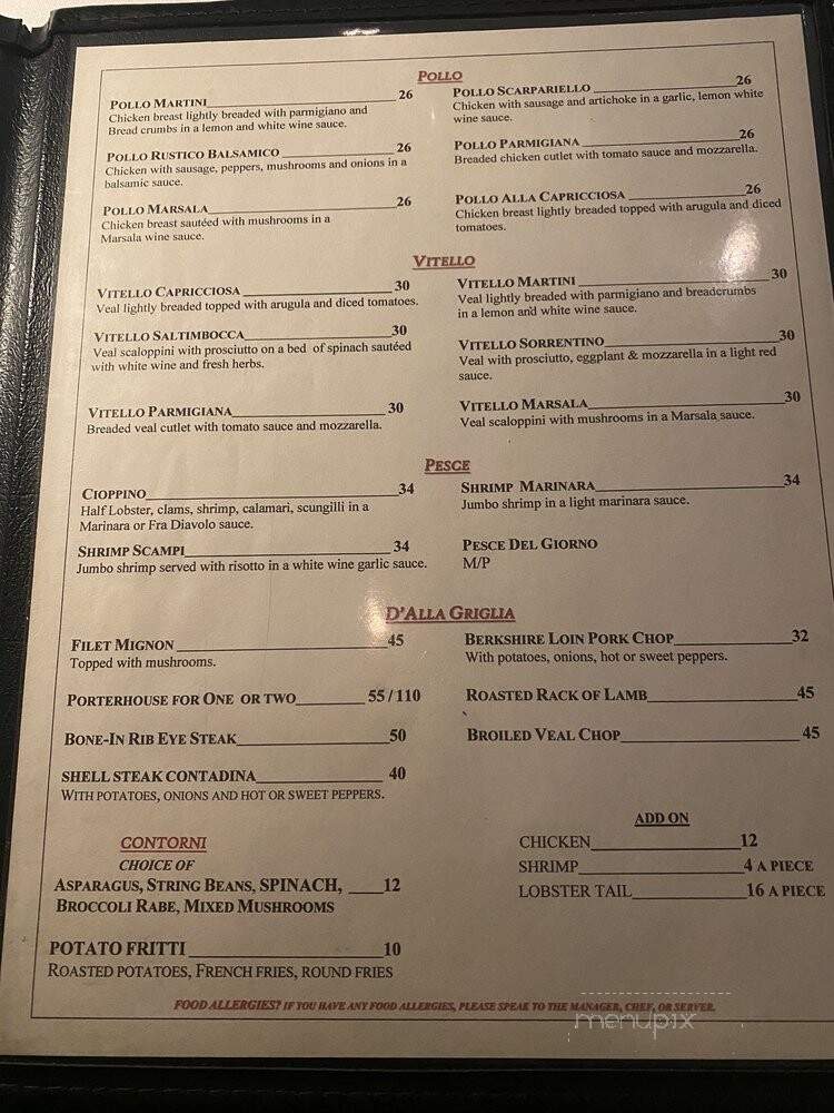 TuttaBella Trattoria - Scarsdale, NY menu_pic