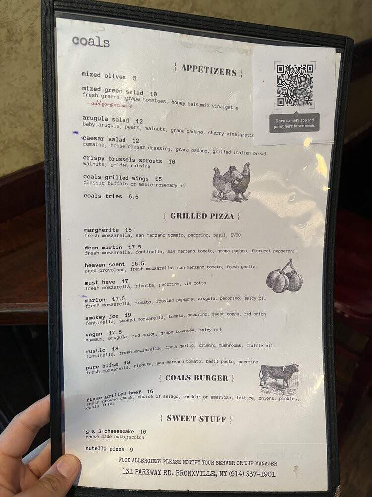 Coals - Bronxville, NY menu_pic