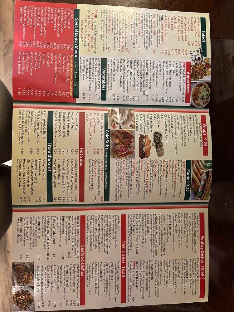 Frank's Pizza Italian Restaurant - Middletown, NY menu_pic