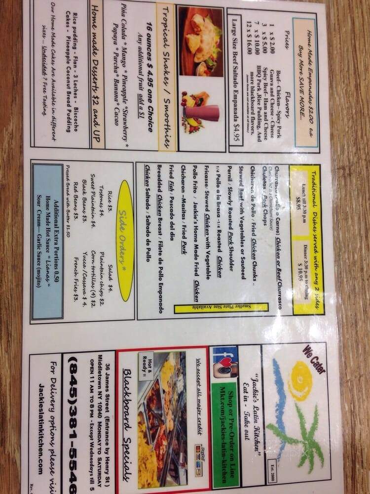 Jackie's Cafe - Middletown, NY menu_pic