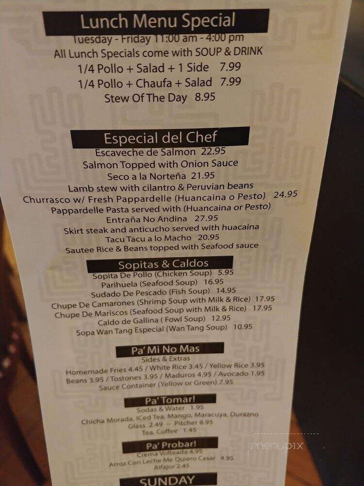 Brasas Peru - Franklin Square, NY menu_pic