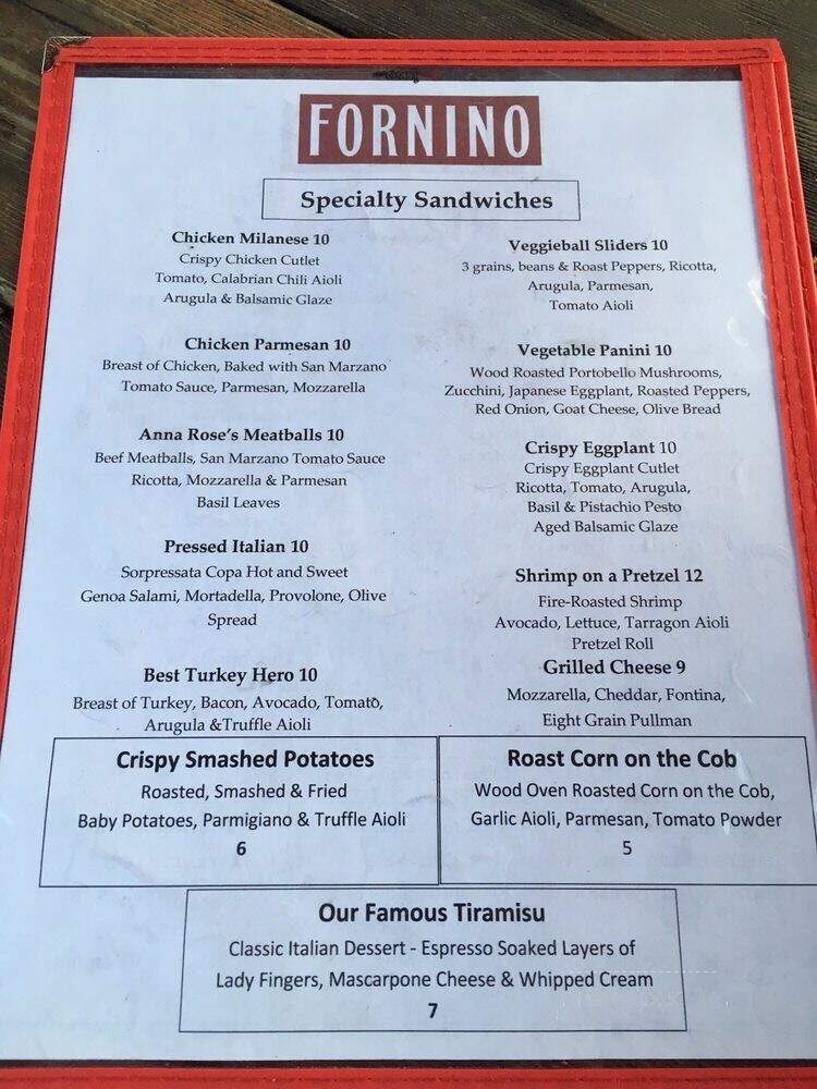 Fornino - Brooklyn, NY menu_pic