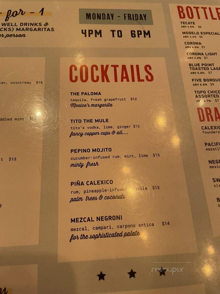 Calexico - Brooklyn, NY menu_pic