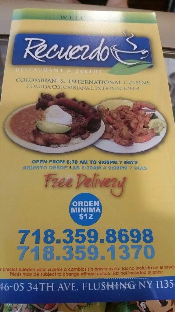 El Recuerdo - Flushing, NY menu_pic