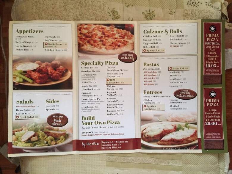 Prima Pizza - Woodhaven, NY menu_pic