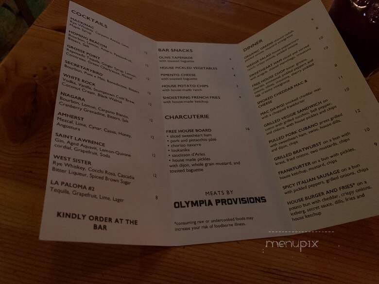 Free House - Portland, OR menu_pic