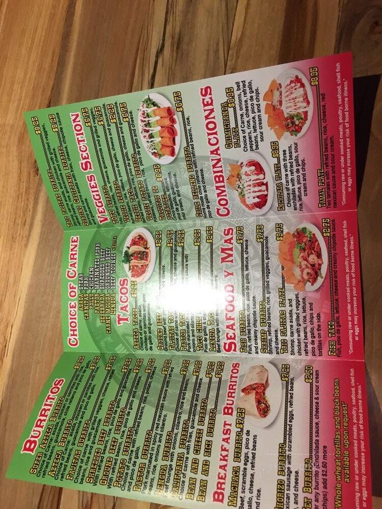 Azteca Mexican - Portland, OR menu_pic
