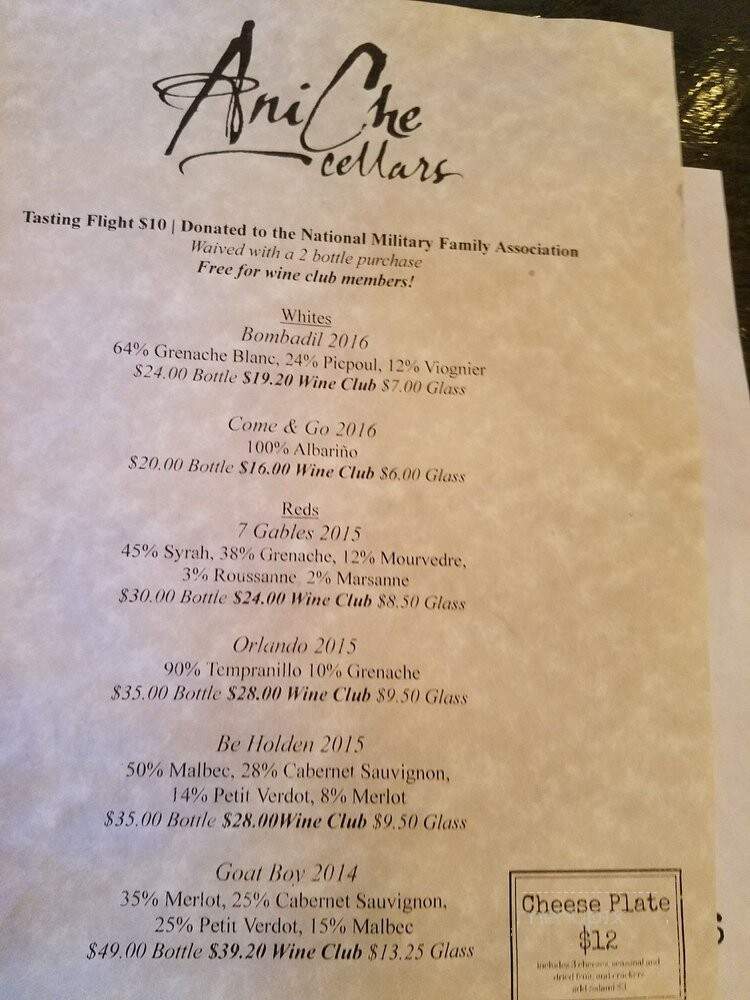AniChe Cellars - Underwood, WA menu_pic