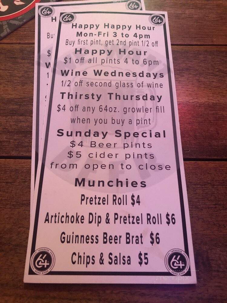 64 Taphouse & Growler Station - Hood River, OR menu_pic
