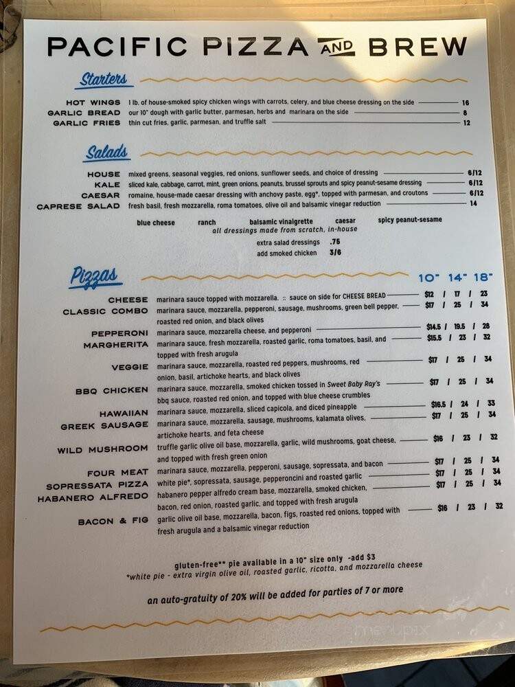 Pacific Pizza and Brew - Bend, OR menu_pic