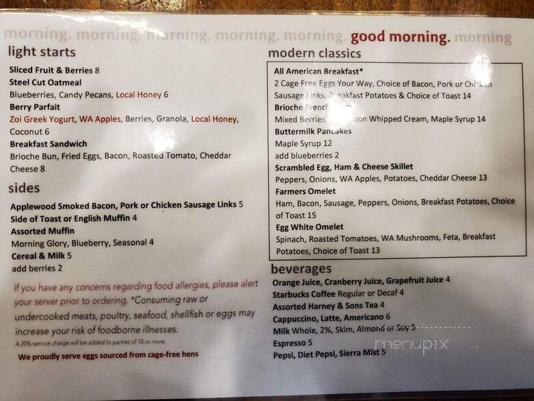 Amuse Restaurant and Bar - Bellevue, WA menu_pic