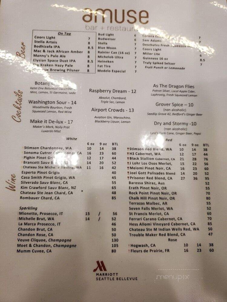 Amuse Restaurant and Bar - Bellevue, WA menu_pic