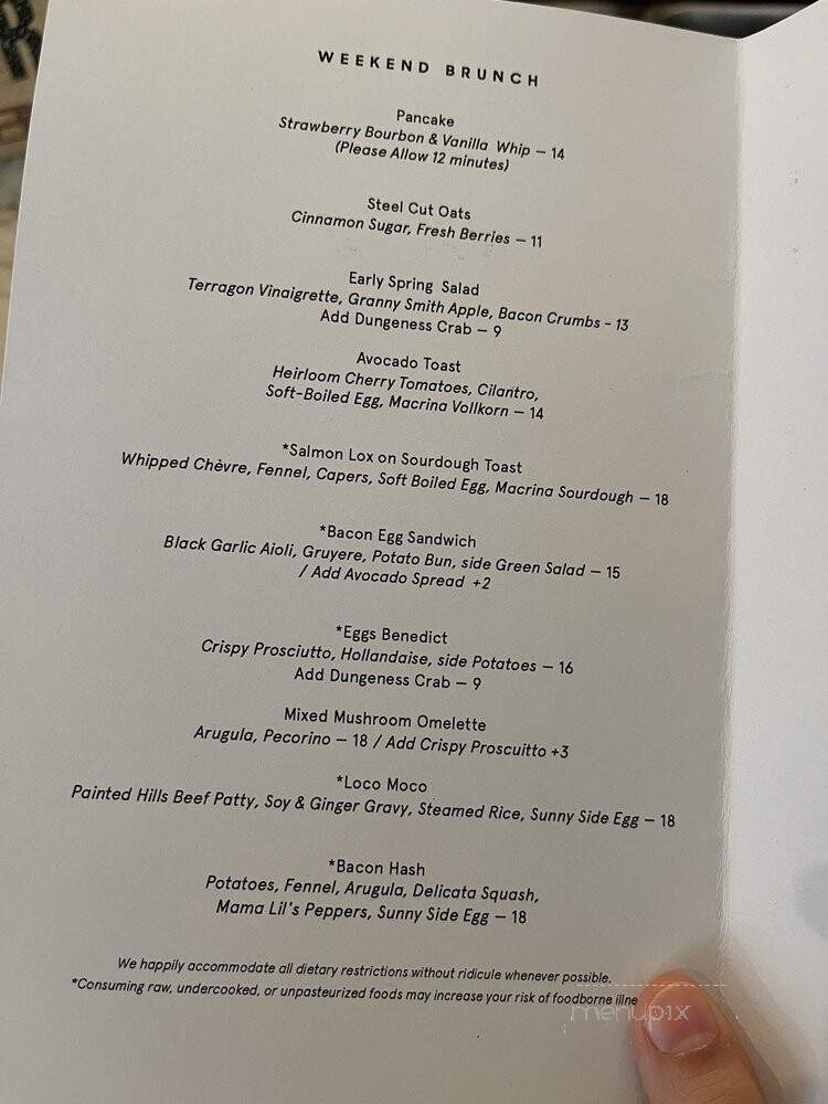 Single Shot - Seattle, WA menu_pic