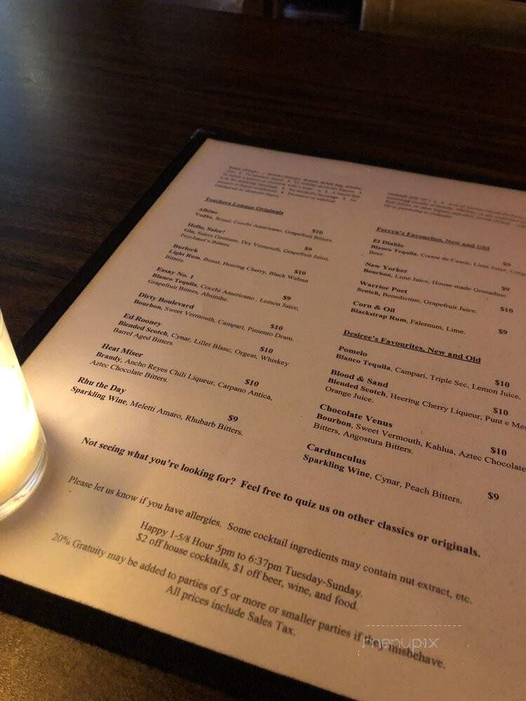 Teachers Lounge - Seattle, WA menu_pic